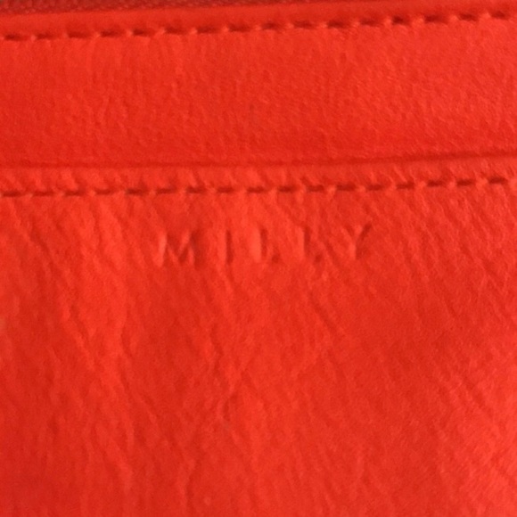 Milly wristlet orange mobile wallet front snap ,zip  lots of pockets - Picture 4 of 9